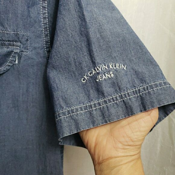 Calvin Klein Jeans Denim Long Sleeve Button Down Shirt Men's Size M - Picture 5 of 10